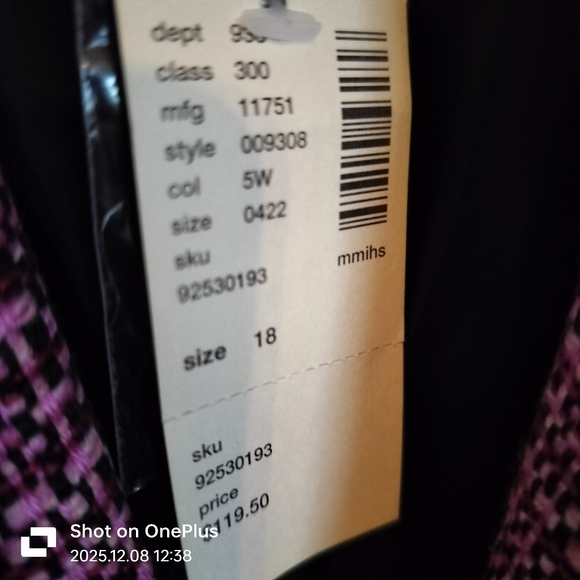 NWT Lane Bryant Pink/Black Tweed Classic, Country Chic, Academic Coat Size 18 - Picture 7 of 7